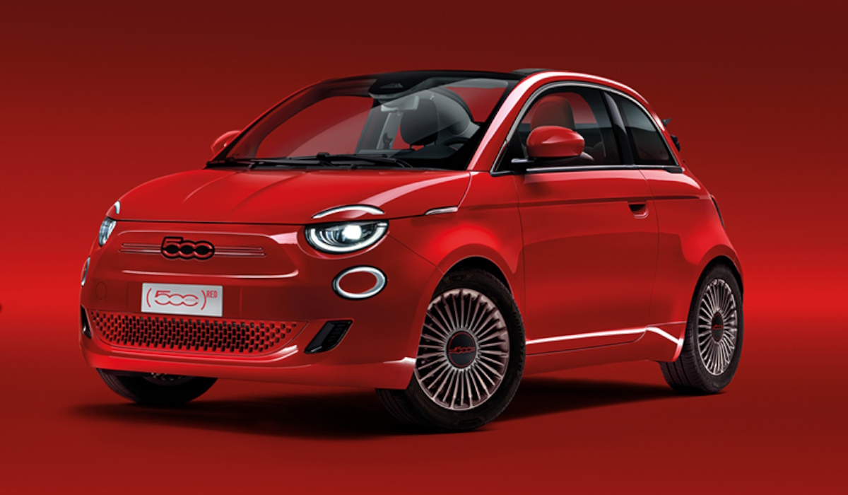 Red Fiat 500e