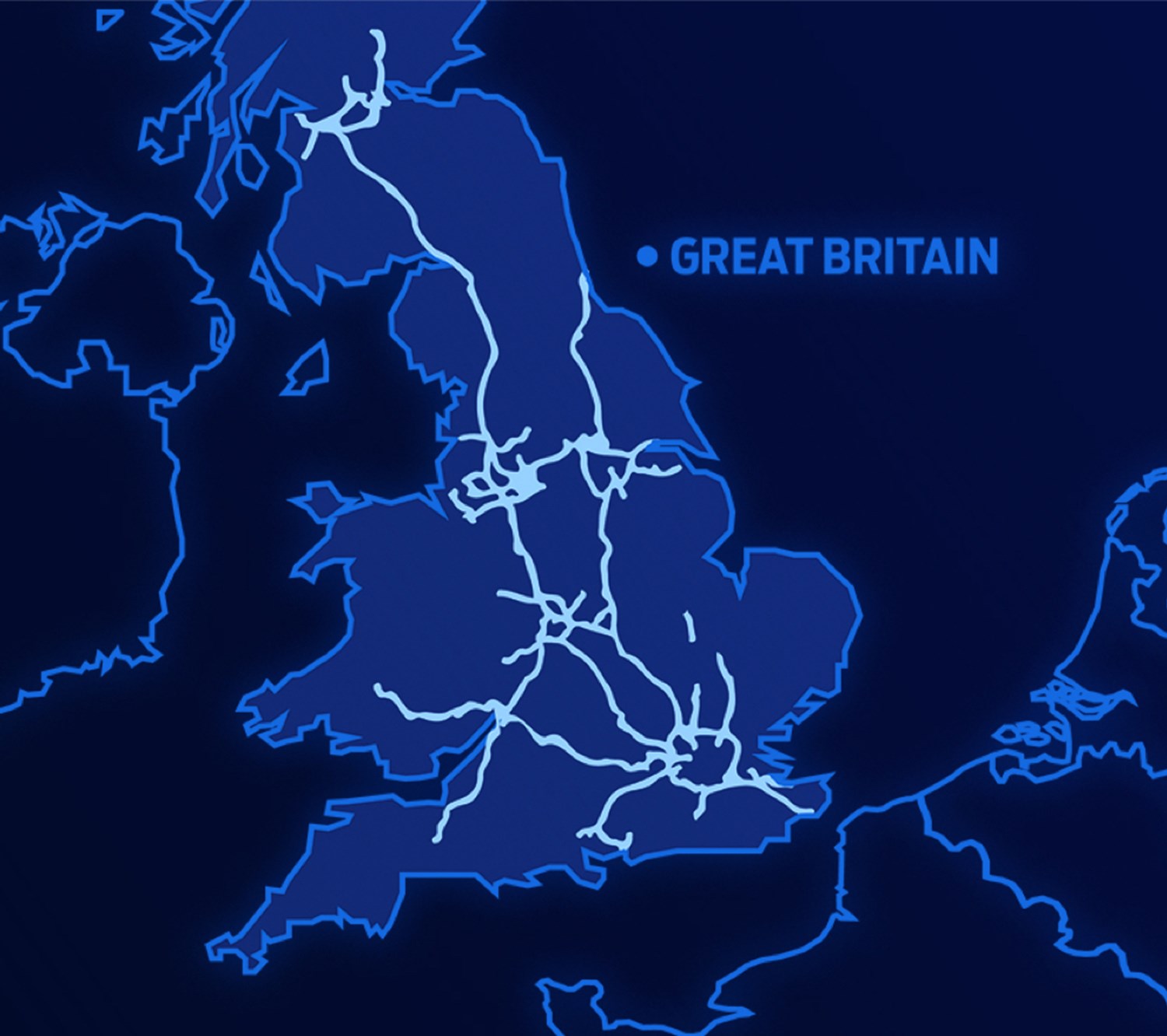 Man of UK with highlighted road