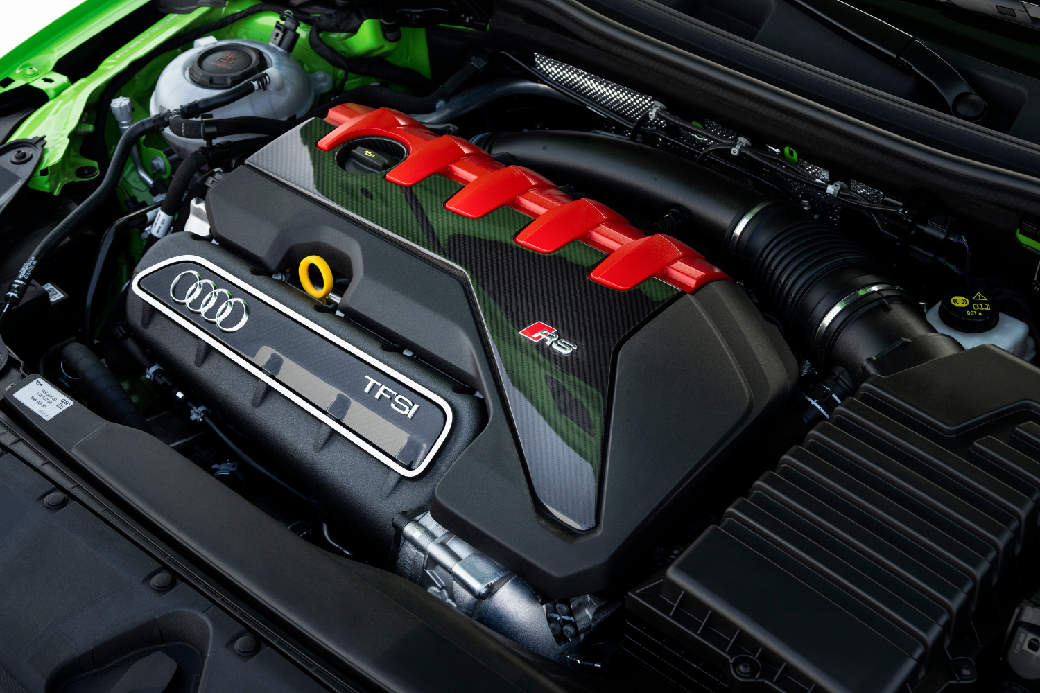 The new Audi RS 3 five-cylinder engine.