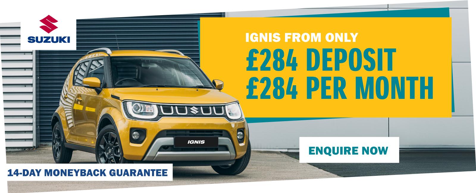 Suzuki Ignis from only £284 deposit, £284 per month