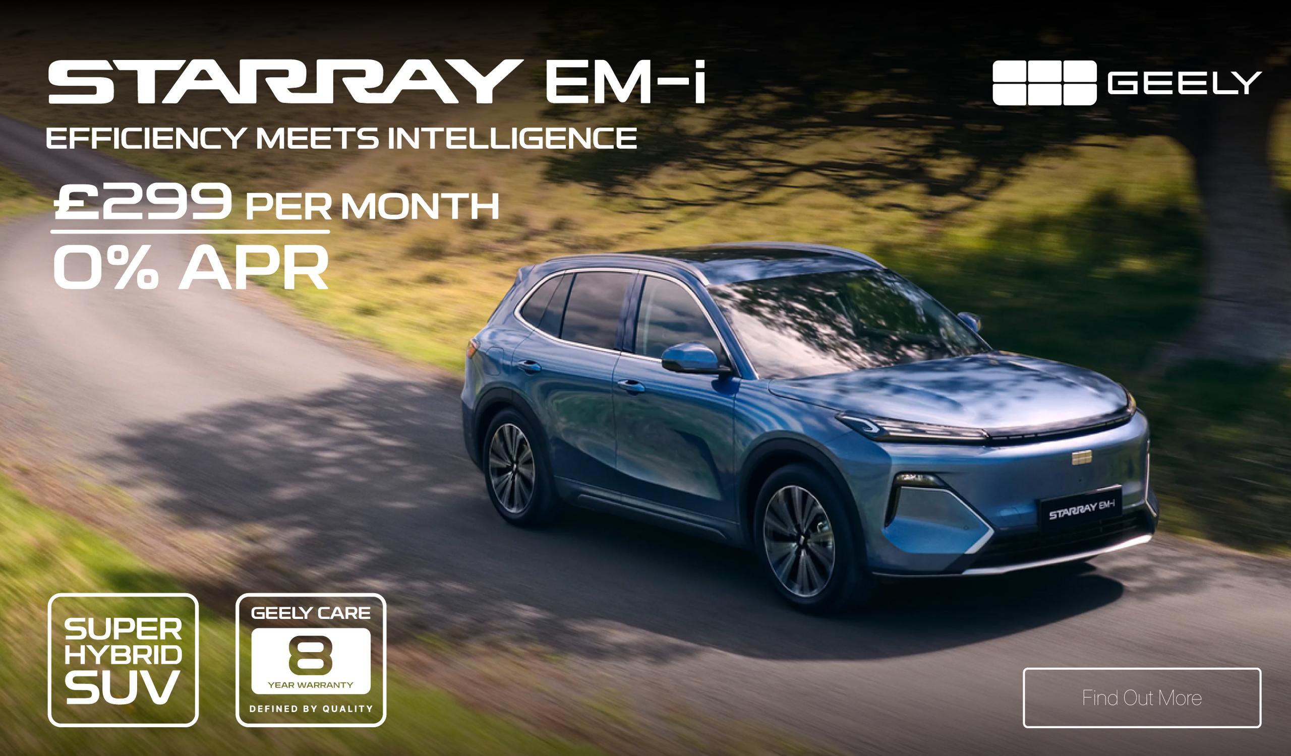 Geely Starray EM-i from only £299 Per Month at Geely Portsmouth