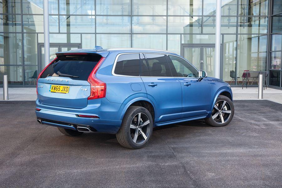 Blue Volvo XC90 back side view