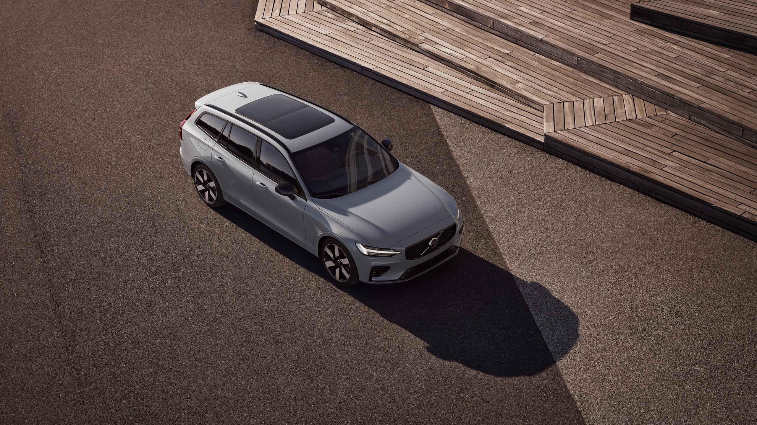 Aerial shot of the Volvo V60.