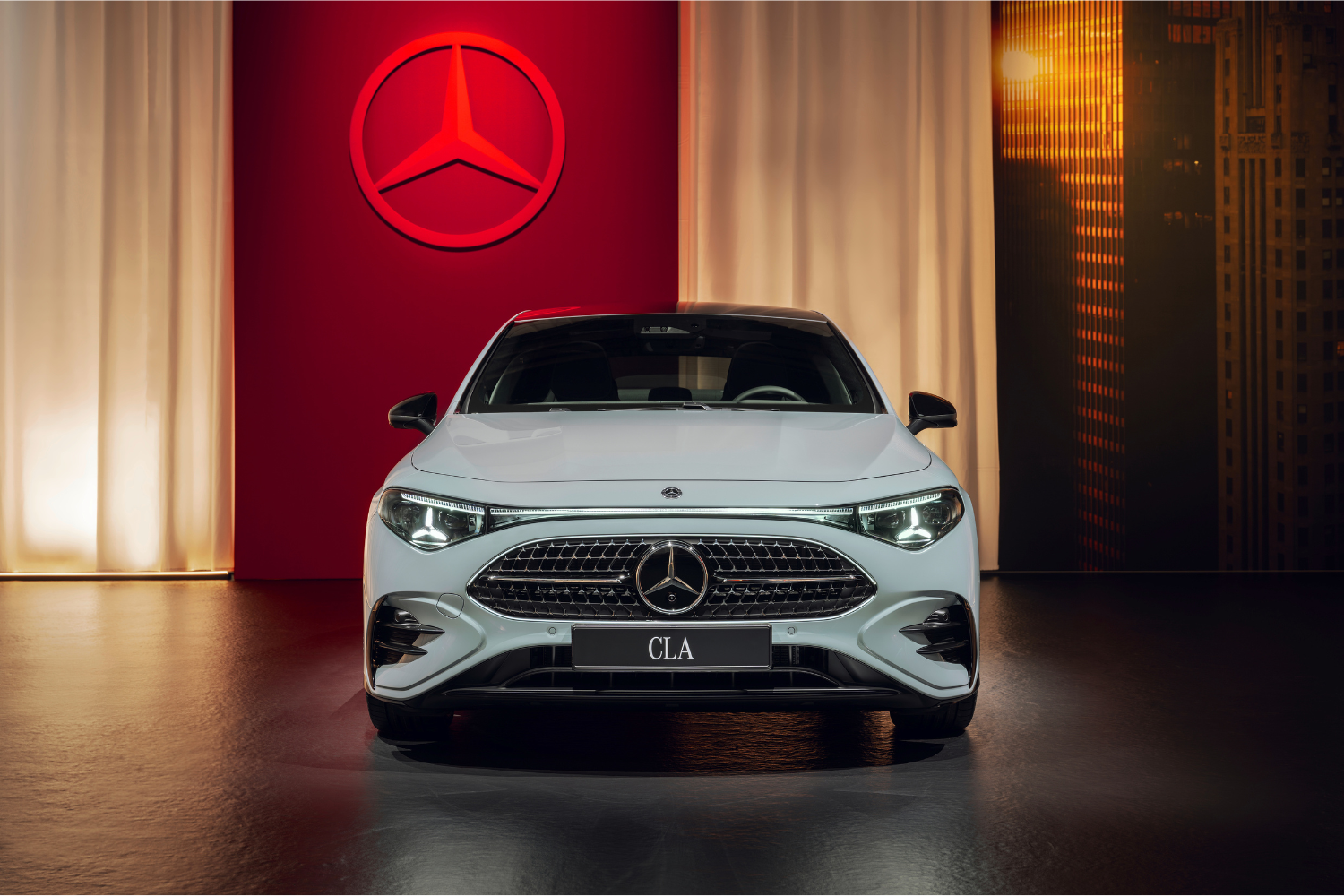 Front view of the new Mercedes-Benz CLA Saloon.