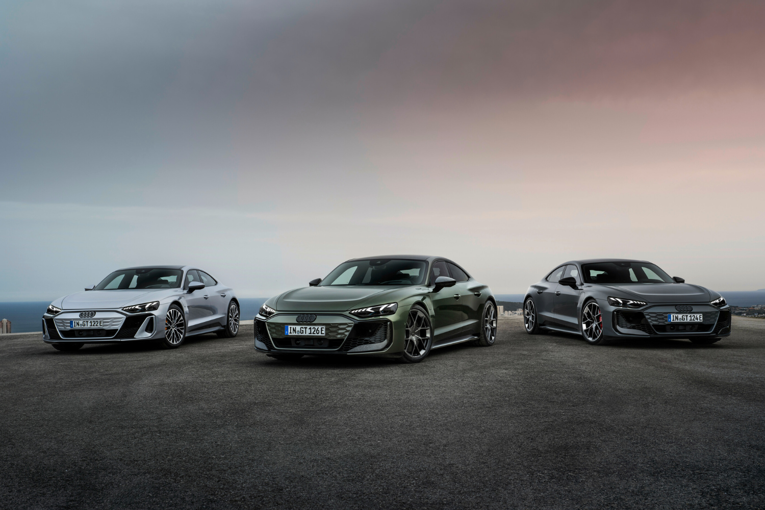 The new 2024 Audi S e-tron GT, Audi RS e-tron GT and the Audi RS e-tron GT Performance.