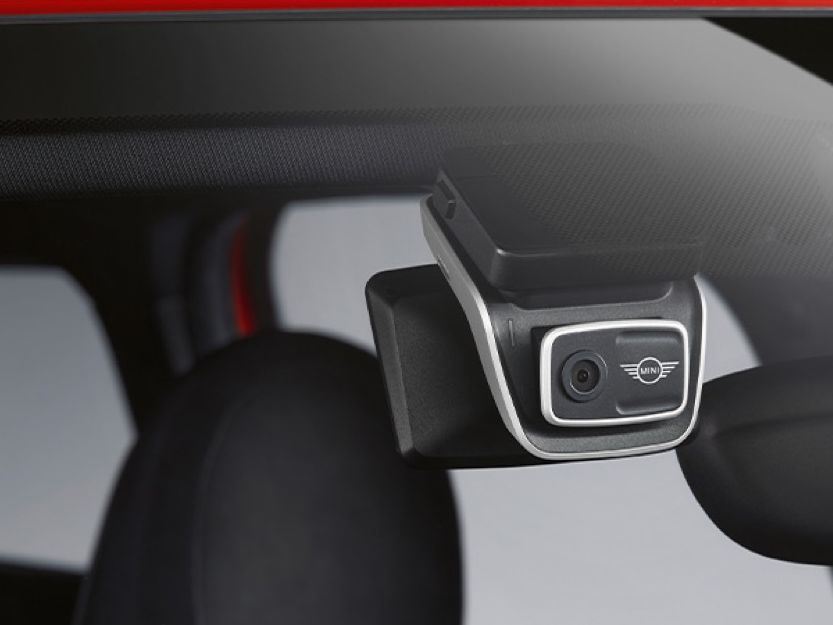 Close-up of MINI Advanced Car Eye installed in vehicle