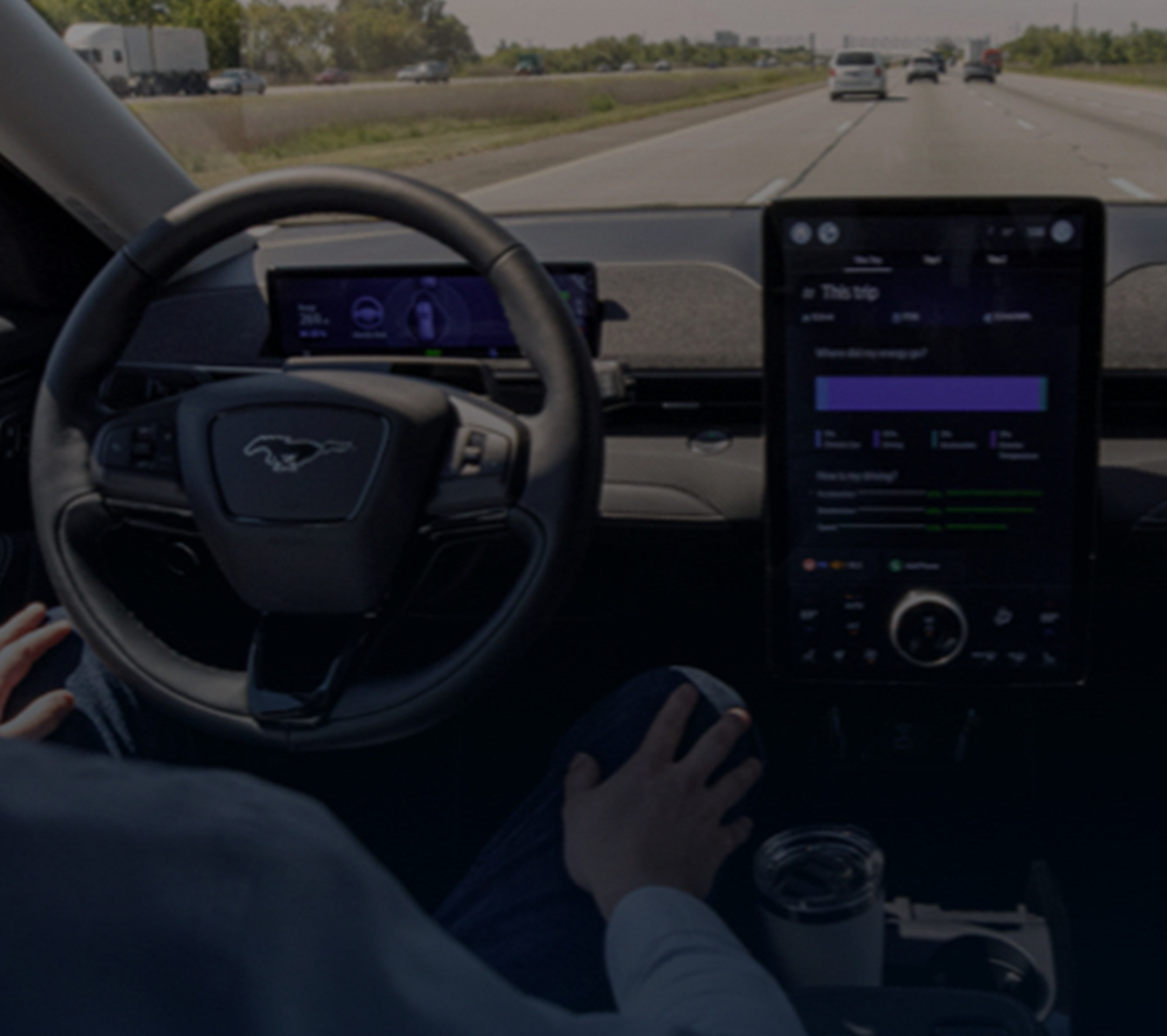 Interior of Ford car showing FordCruise