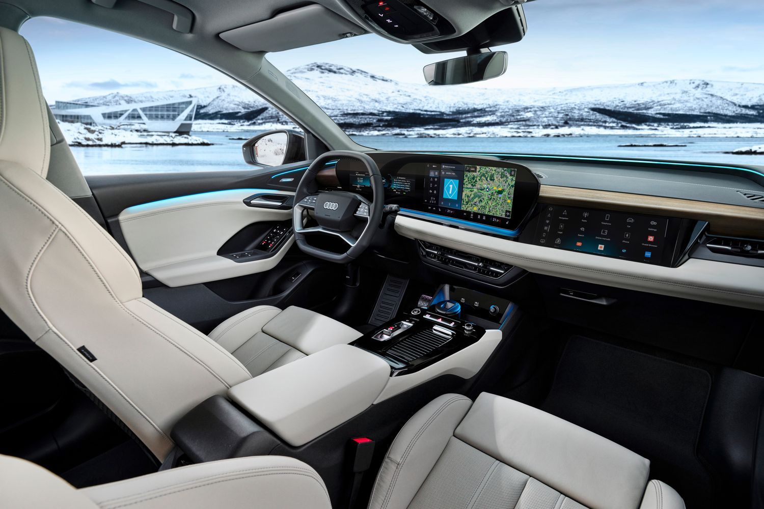 Close-up of the new Audi Q6 e-tron interior