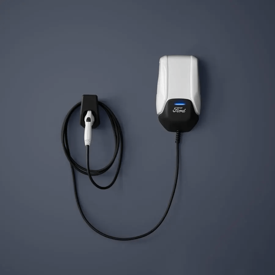 Ford Pro Home Charging kit set up on wall