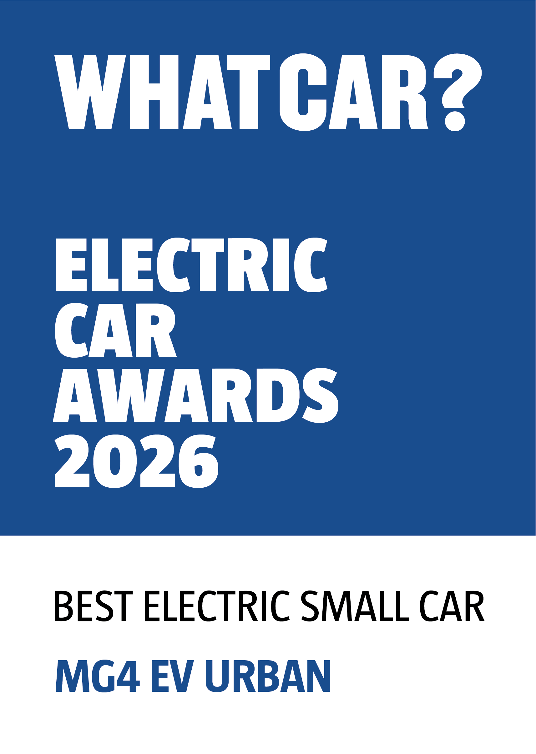 MG4 EV Urban What Car? Award - Best Electric Small Car