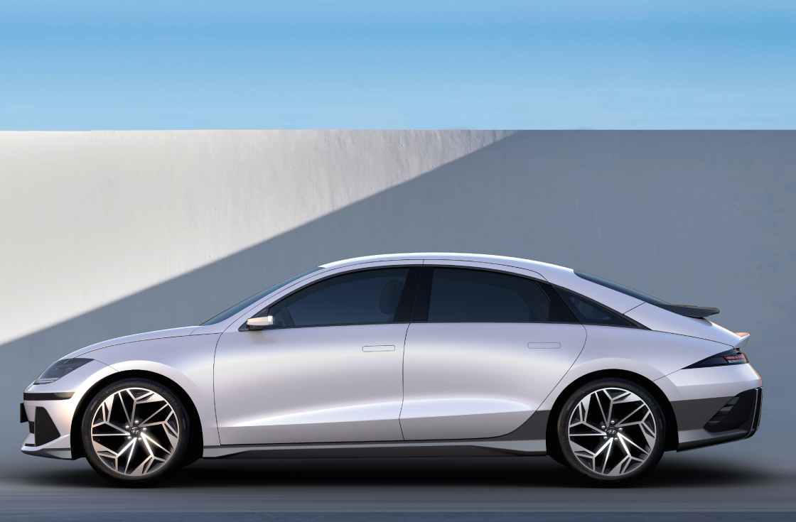 Silver Hyundai IONIQ 6 Side View