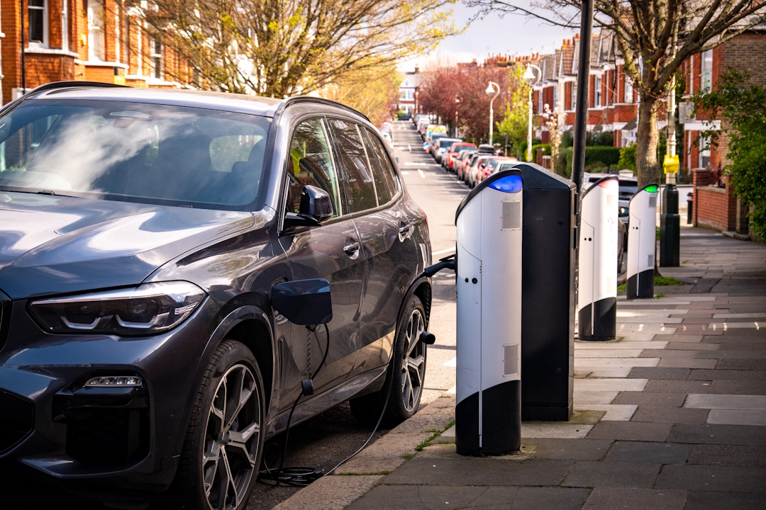 electric car charging on street