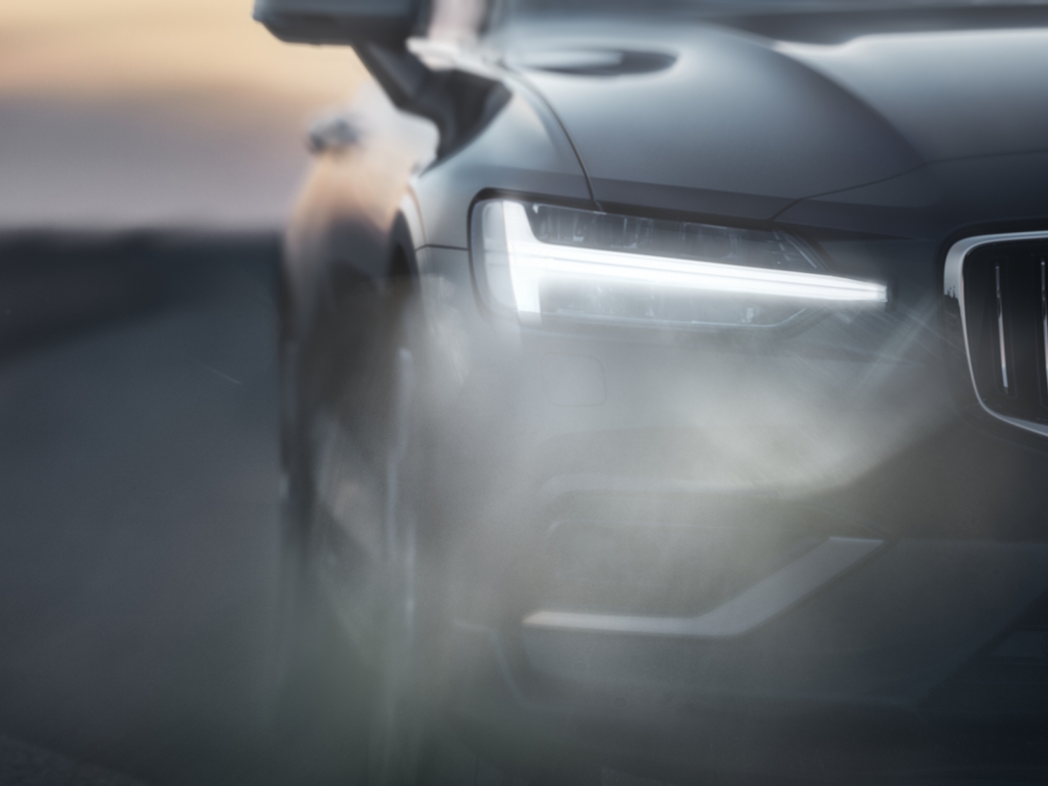 up close headlights of a polestar
