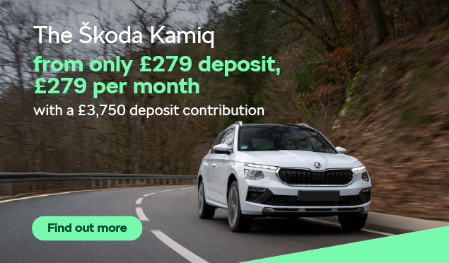 The Škoda Kamiq is available to buy from Richmond Škoda from only £279 Deposit, £279 per month