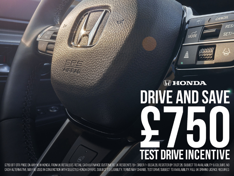 Book a Honda Test Drive | Get £750 Towards Your New Car at Startin Group