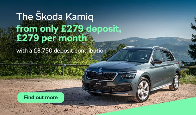 The Škoda Kamiq is available to buy from Richmond Škoda from only £279 Deposit, £279 per month