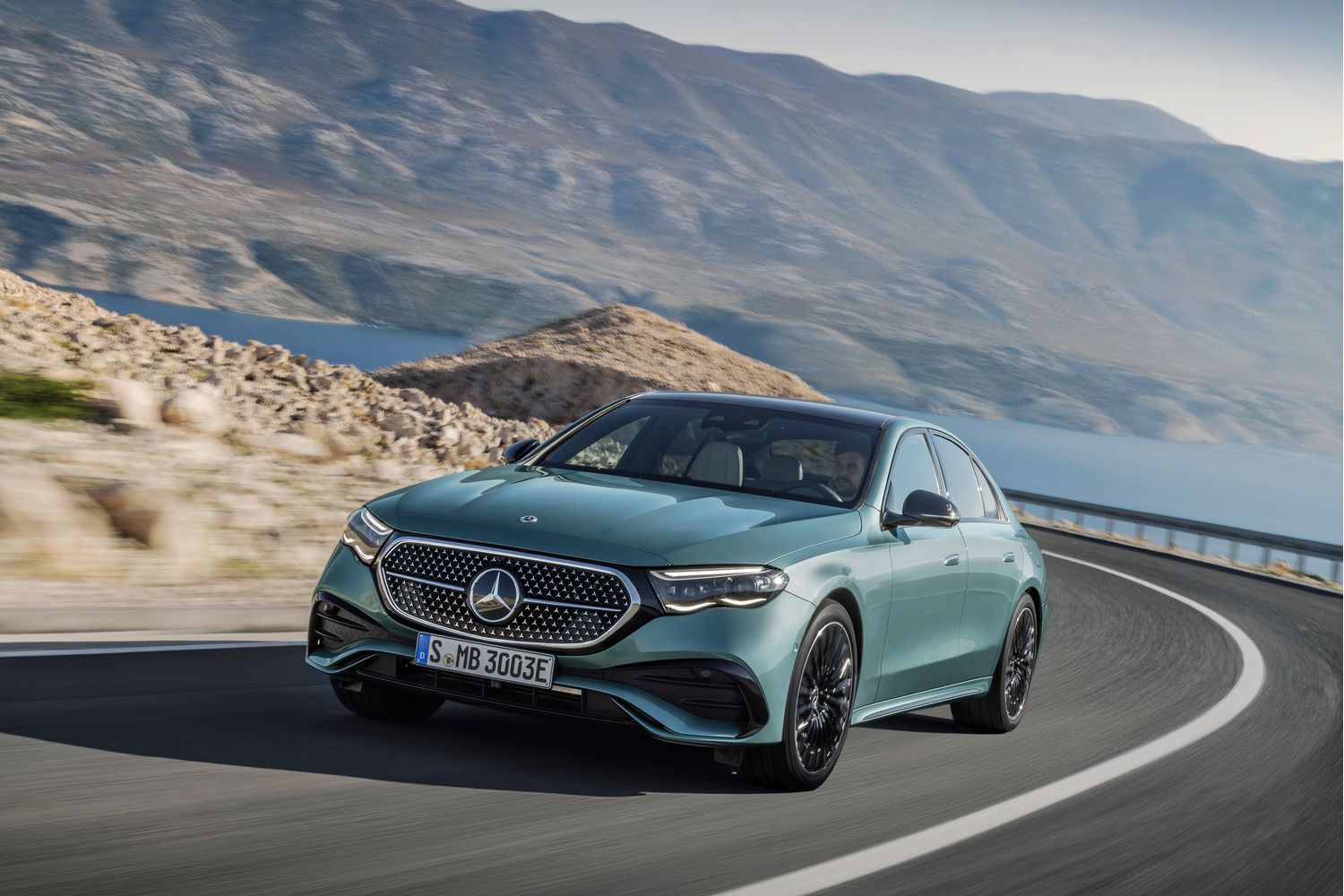 E Class Saloon driving front view