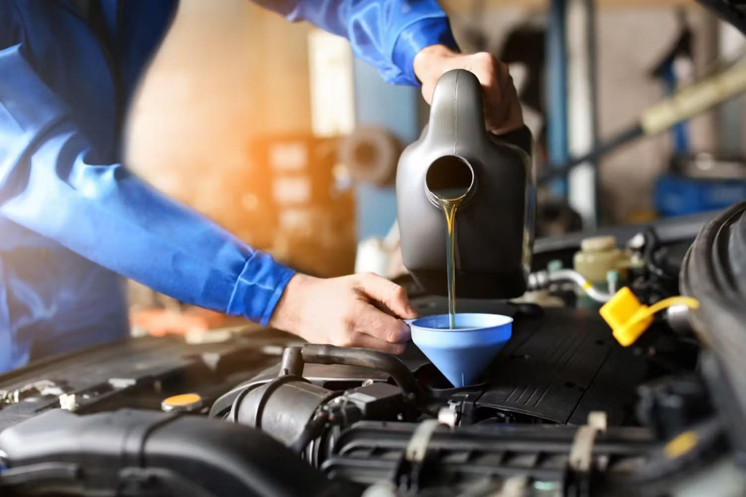 oil into engine