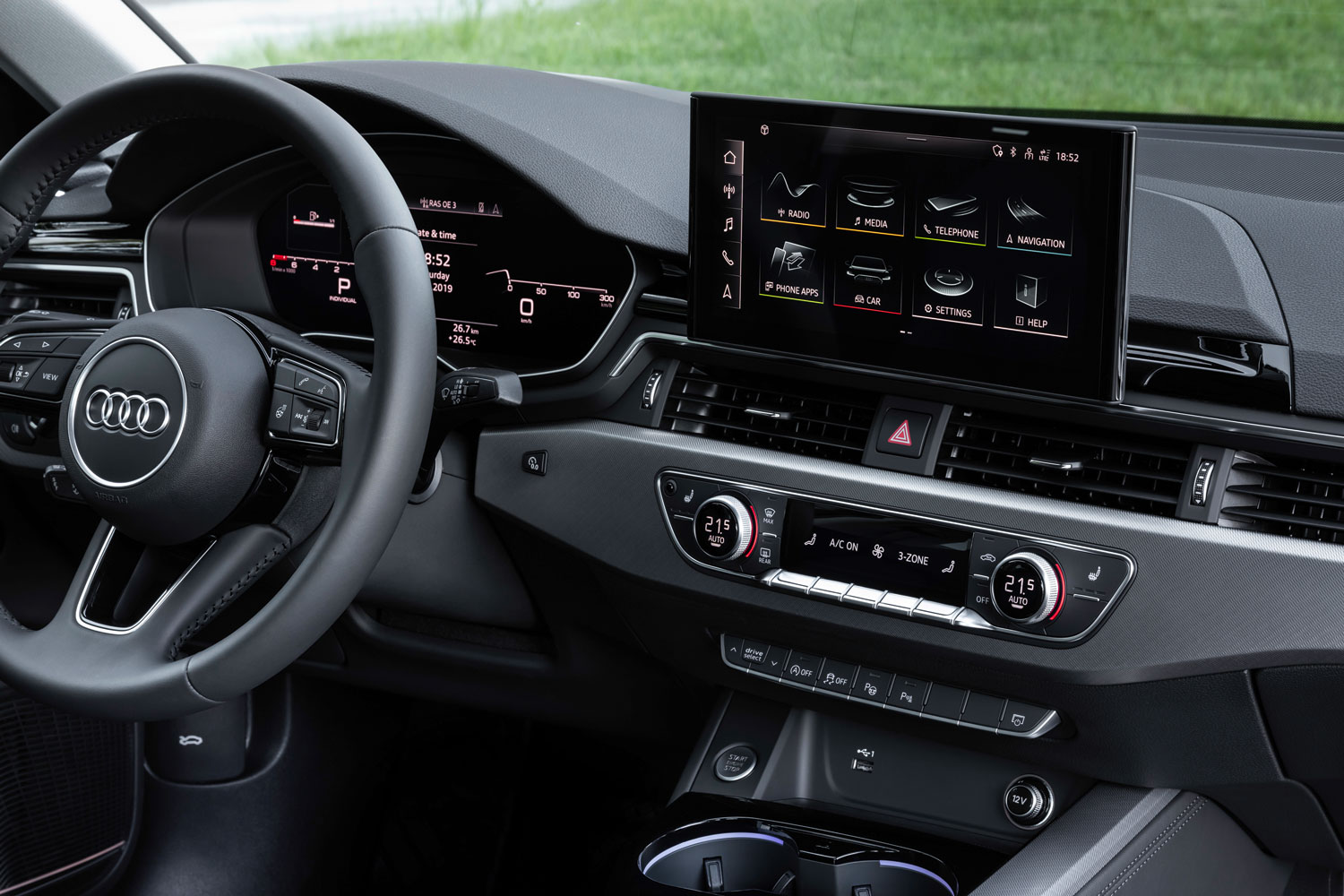Image of new Audi A4 Saloon digital cockpit and larger infotainment system