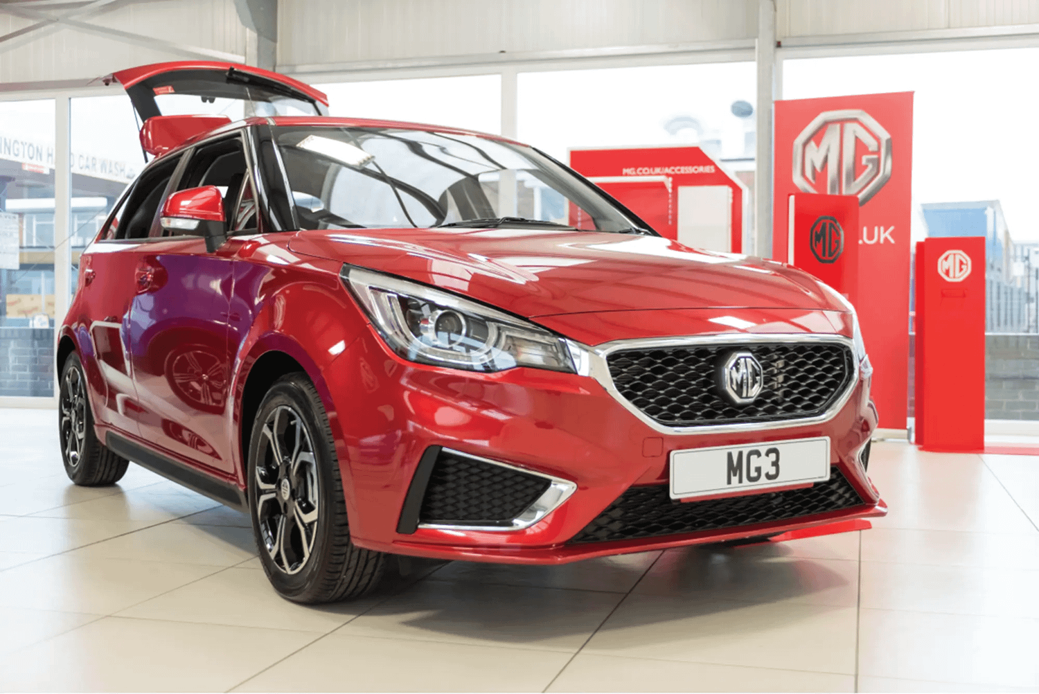 Red MG3 In Showroom