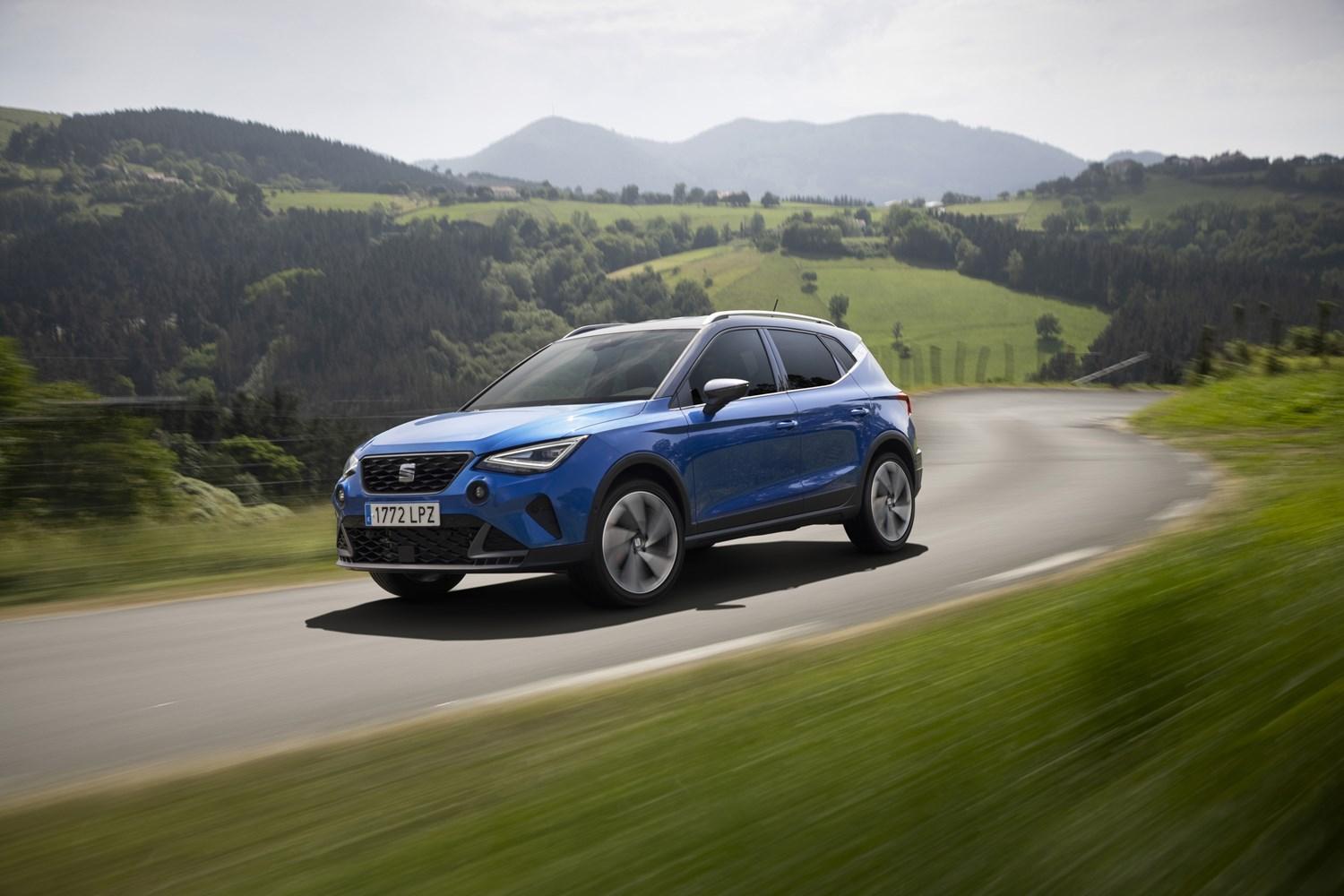 New Blue SEAT Arona Front Side View
