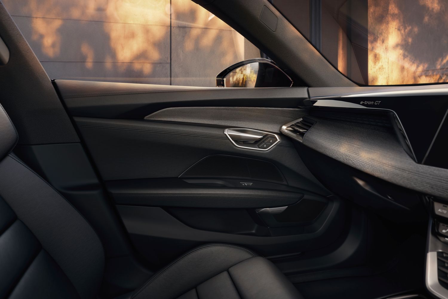 The front passenger seats of the new Audi e-tron GT quattro, available at Belfast and Portadown Audi.