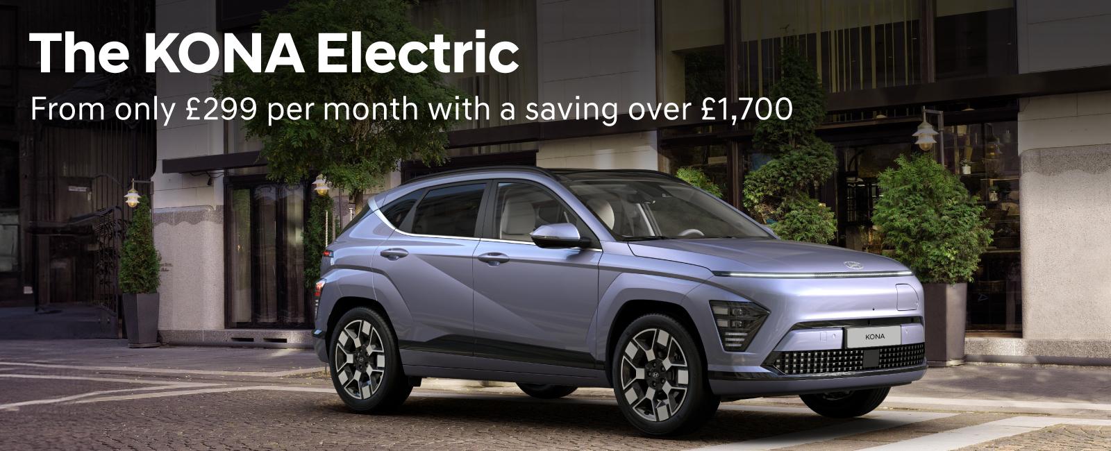 The Hyundai KONA Electric from only £299 per month