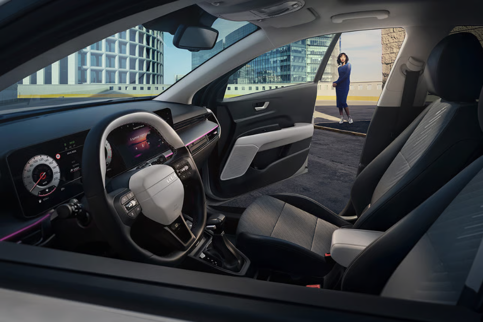 interior of white kia stonic