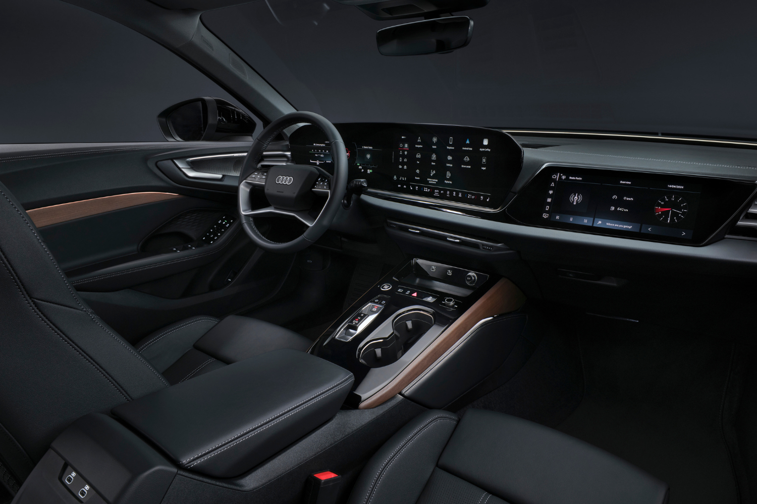 Black interior of the new Audi A5 Avant.