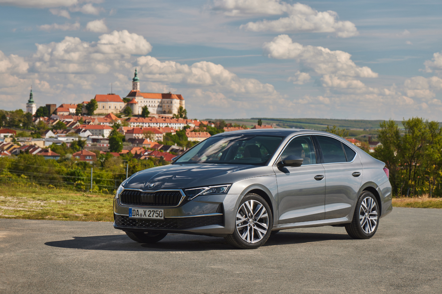 New Skoda Octavia Hatch, available at Agnew Skoda Belfast and Agnew Skoda Mallusk, parked in car park