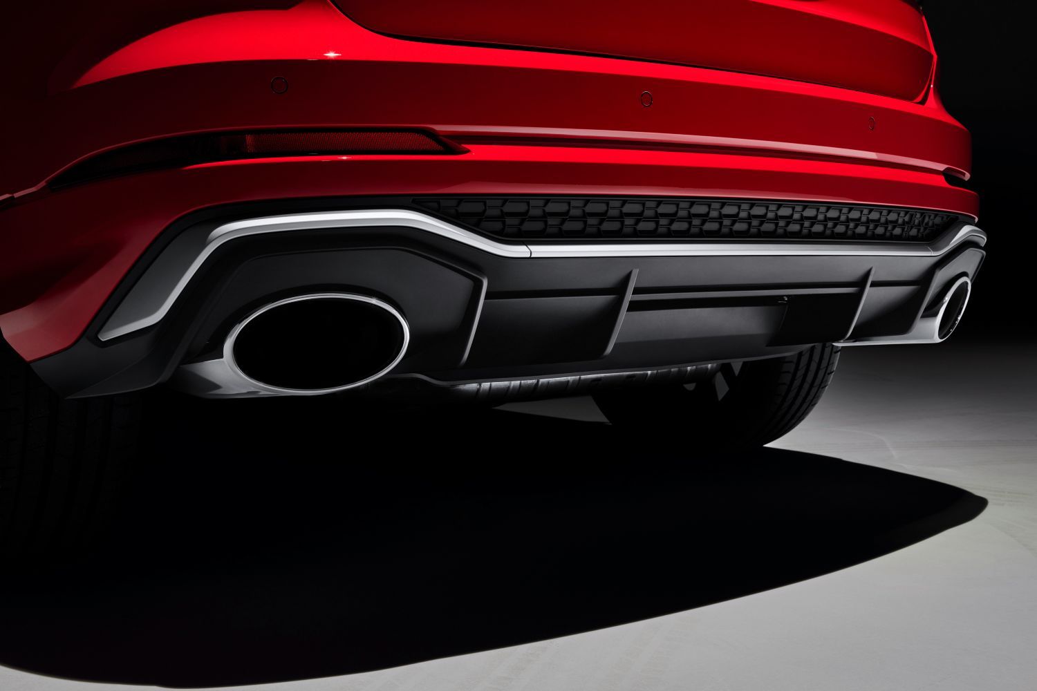New Audi RS Q3 in red image of vehicle back bumper