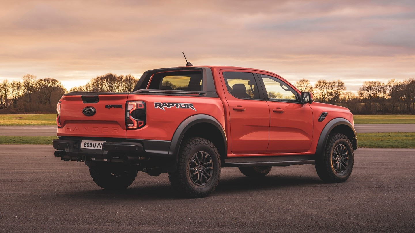 Rear side view of Ford Ranger Raptor