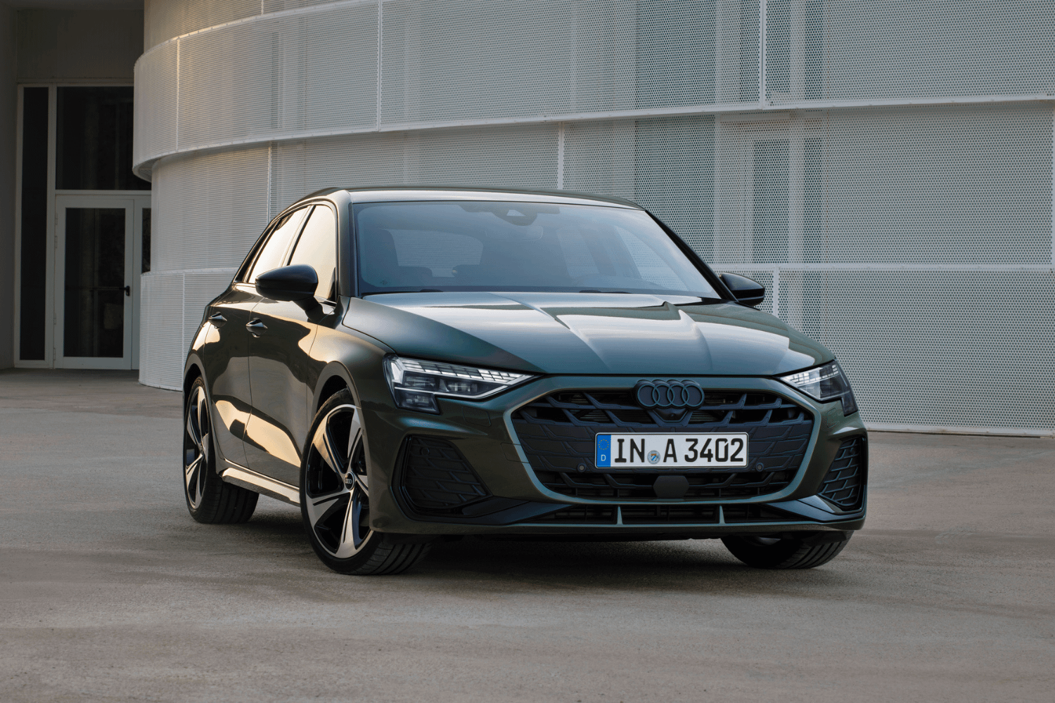 Latest Audi A3 Sportback in green, available with Think Audi
