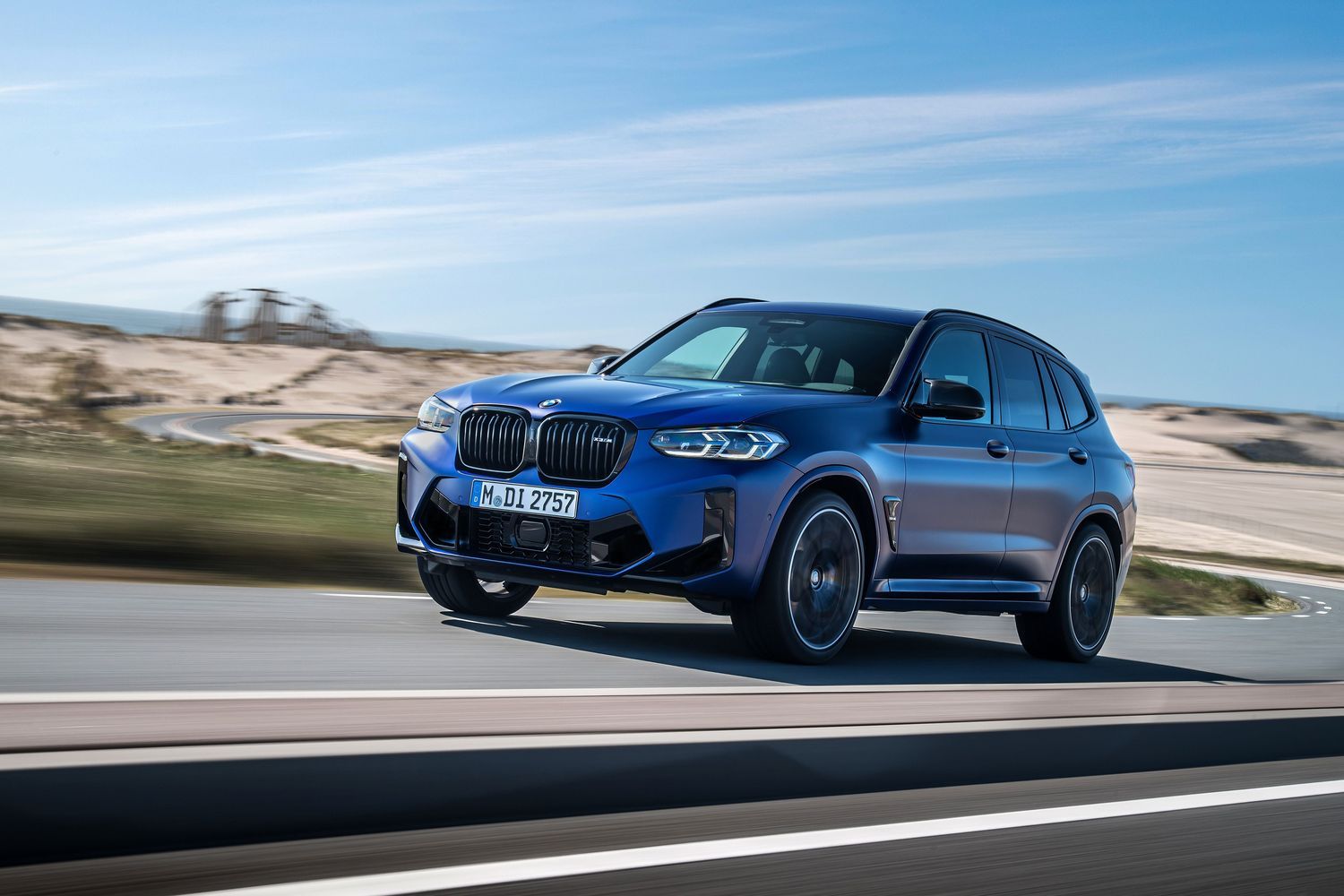 New BMW X3 M Competition image of vehicle driving from the front