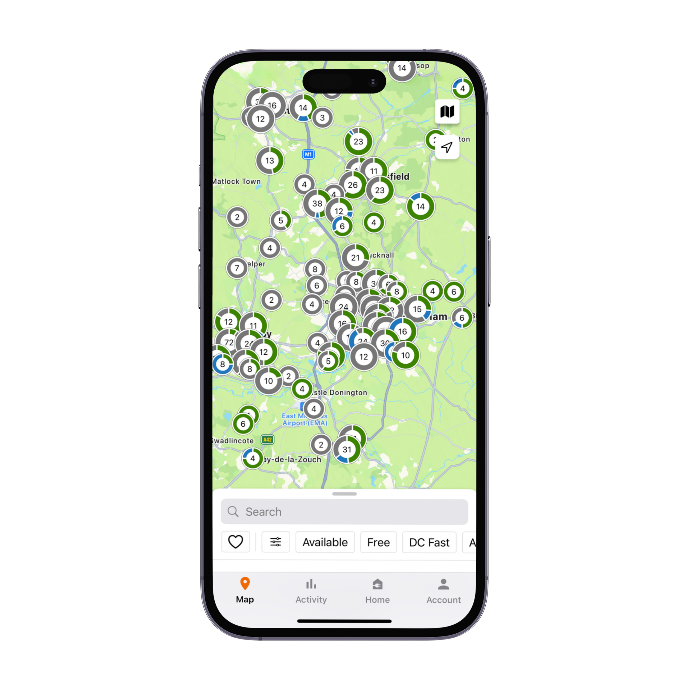 Chargepoint app on phone