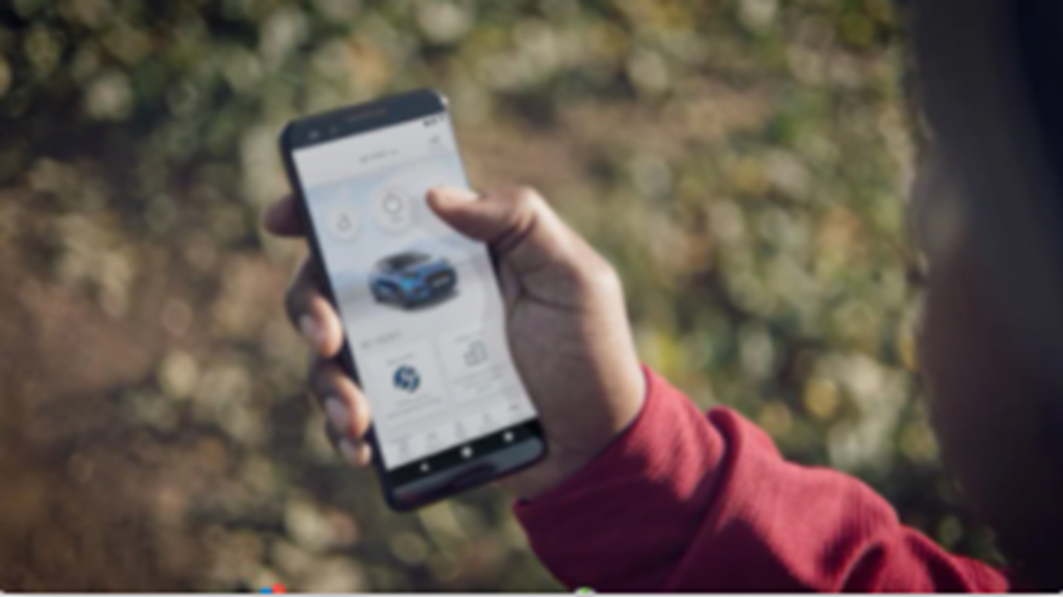 Out of focus phone with FordPass app