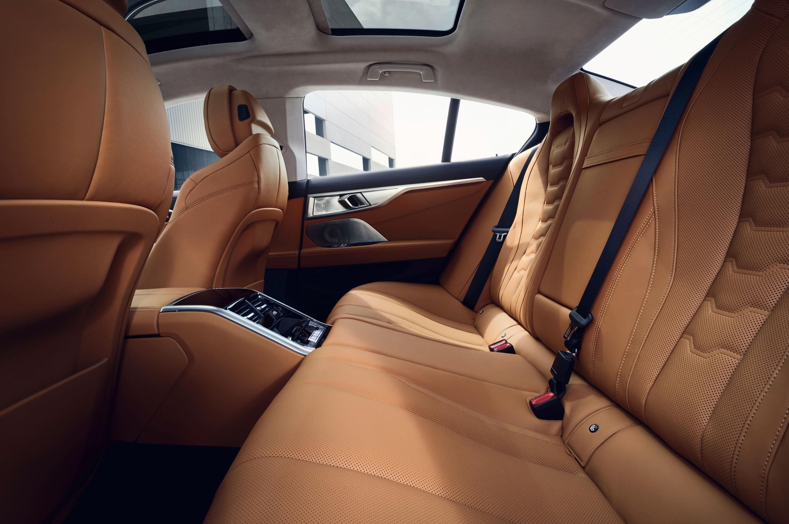 New BMW 8 Series Gran Coupe orange leather seats