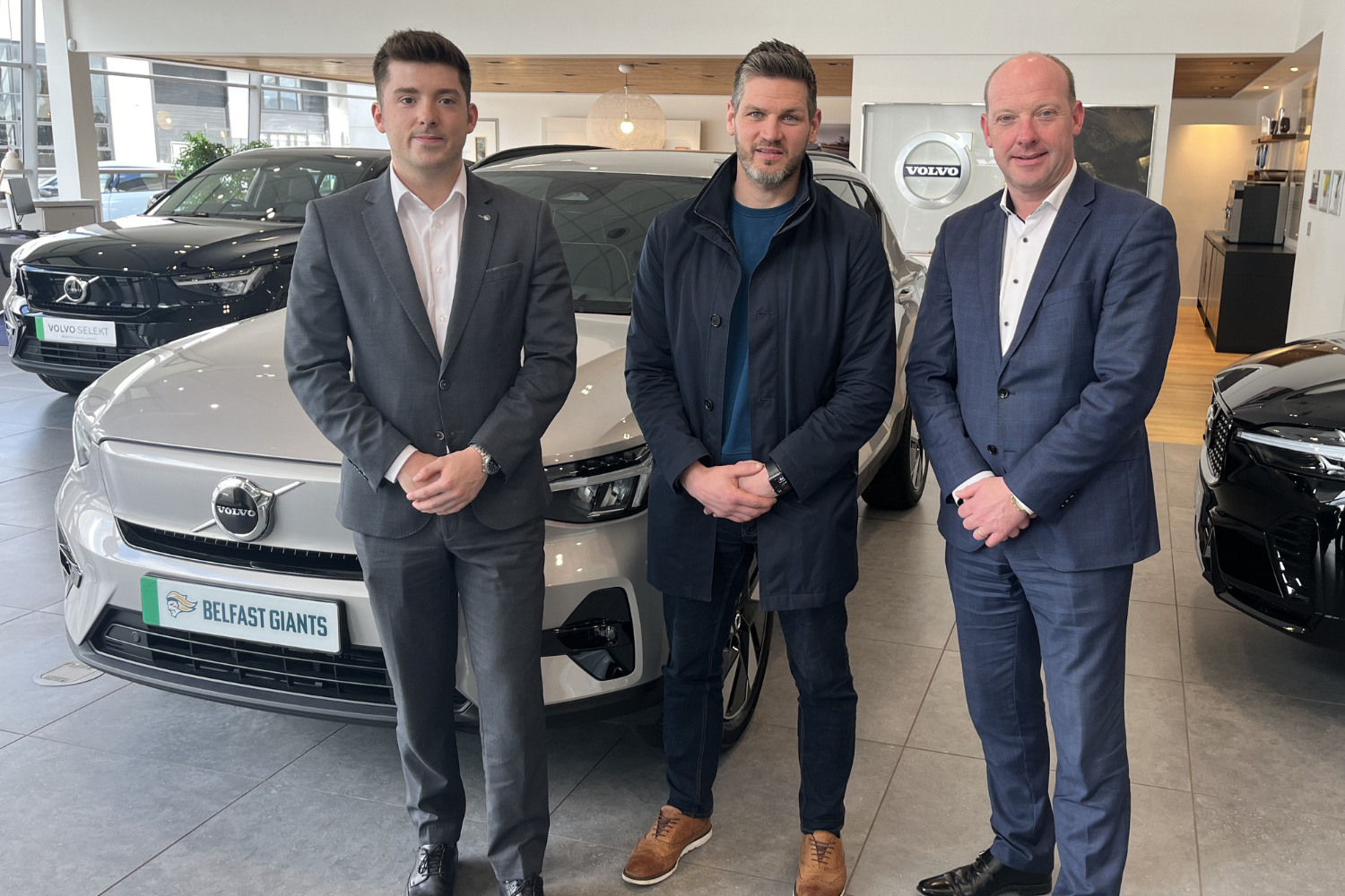 Belfast giants Adam Keefe pictured with his new volvo.