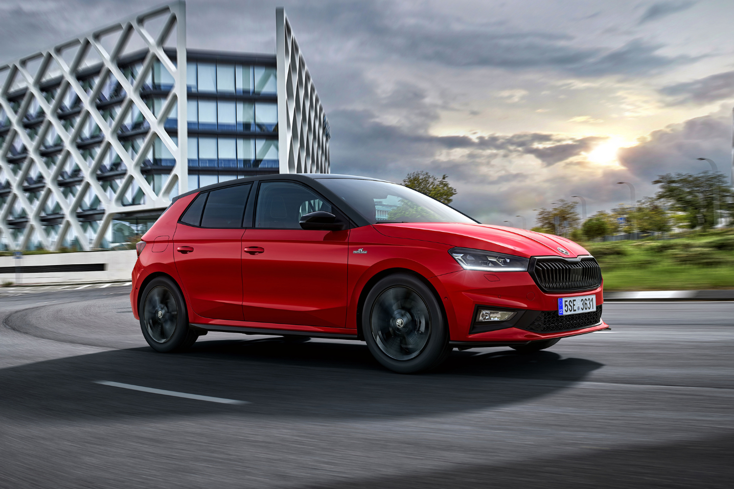 New Skoda Fabia, available at Agnew Skoda Belfast and Agnew Skoda Mallusk, driving in Belfast City Centre