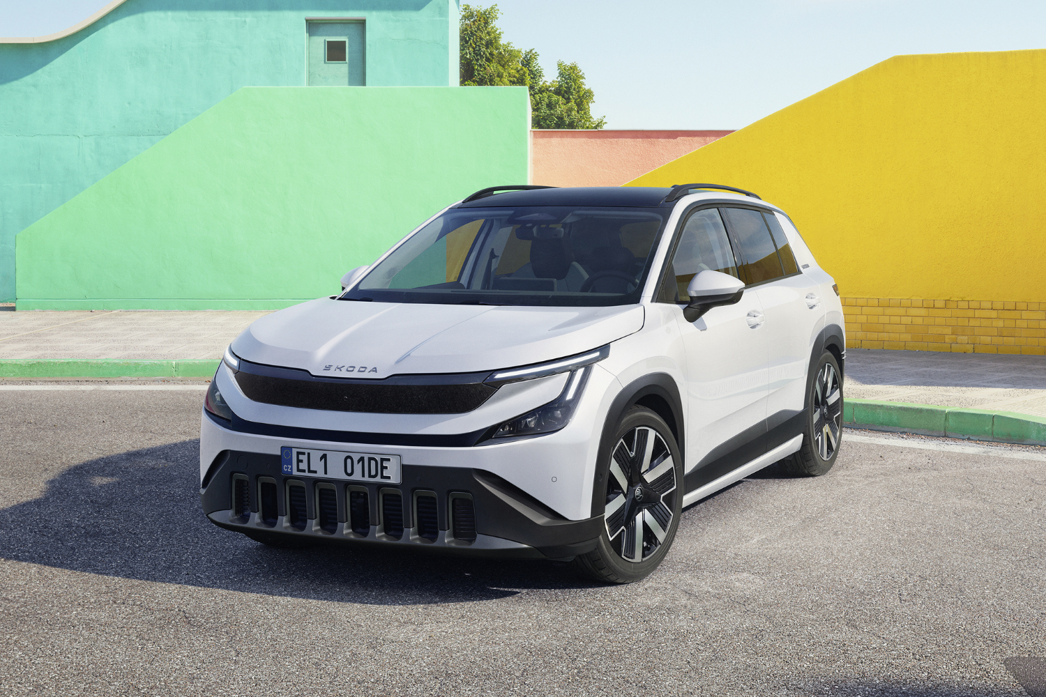 New Skoda Epiq model release front view of vehicle