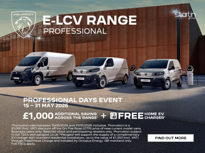 Peugeot Pro Days: Save £1,000 on Selected New Peugeot Vans