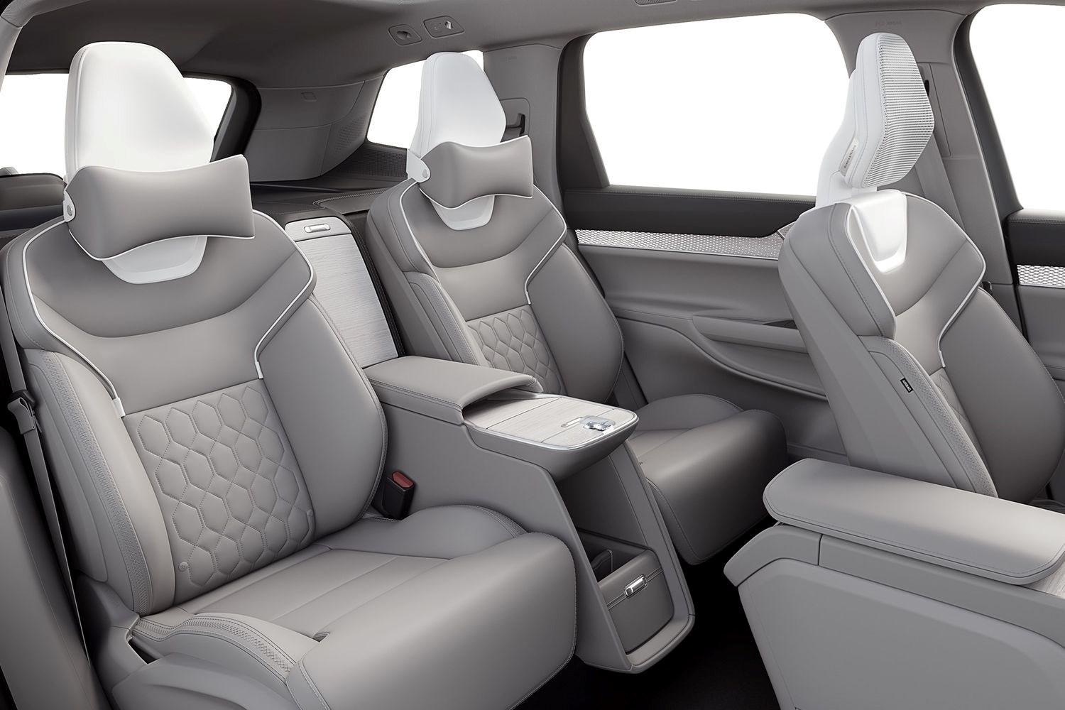 Close-up of the front and rear passenger seats in the new Volvo EX90