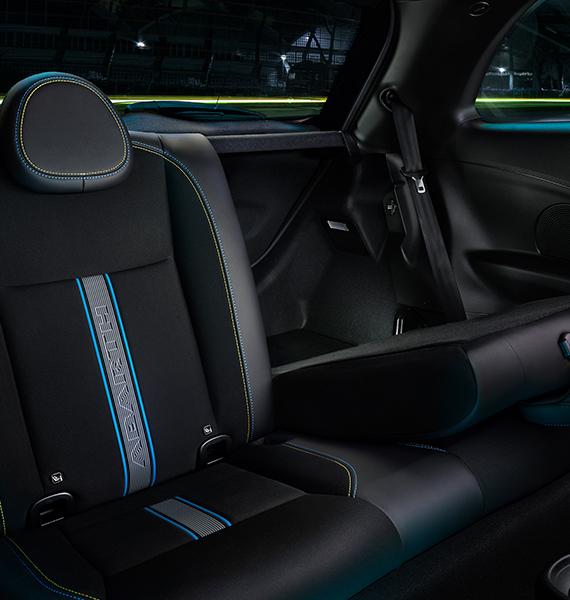 interior of abarth 500e