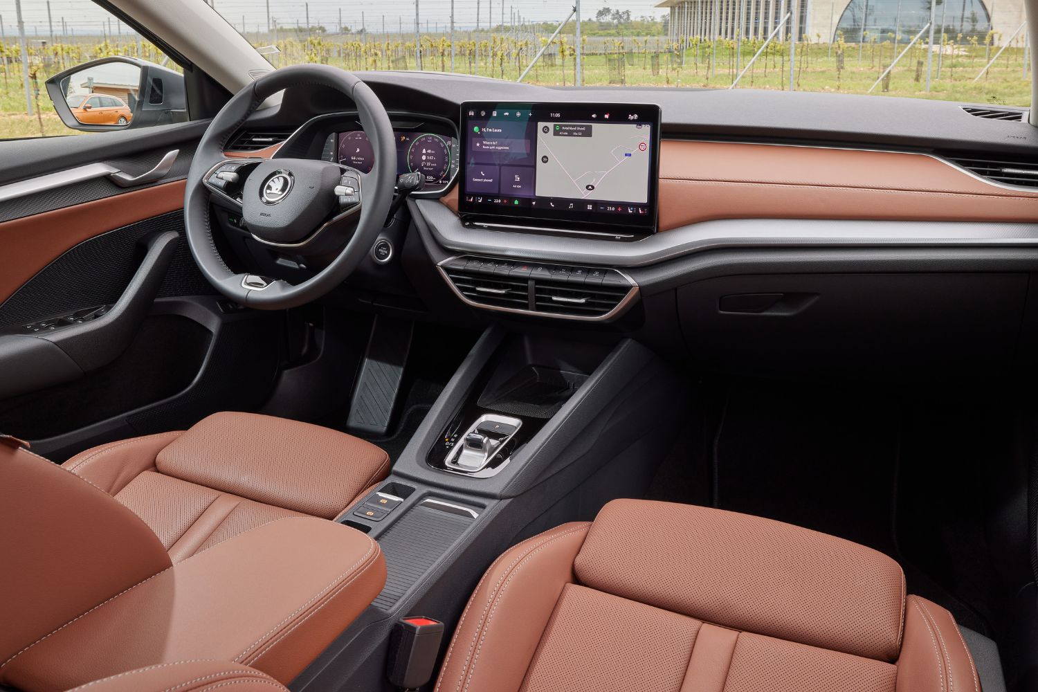 New Skoda Octavia Estate, available in Agnew Skoda Belfast and Agnew Skoda Mallusk, front seat passenger interior