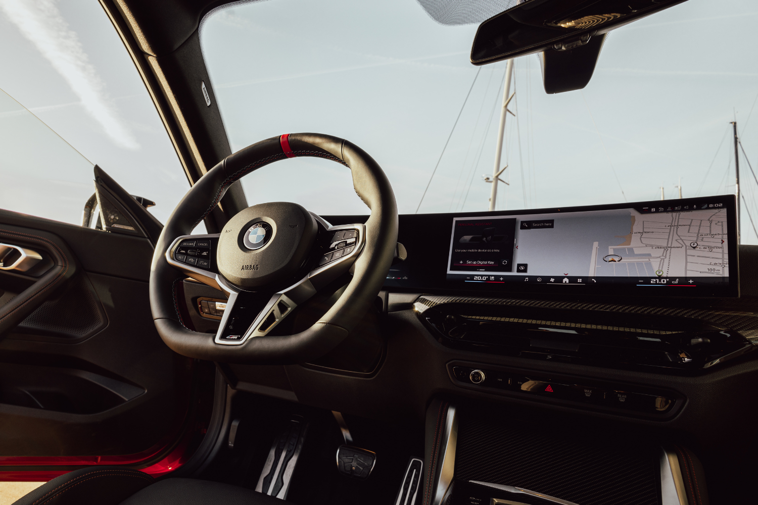 Close up of the new 2024 BMW 2 Series Coupe interior featuring a digital 12.3" display and 14.9" control display.