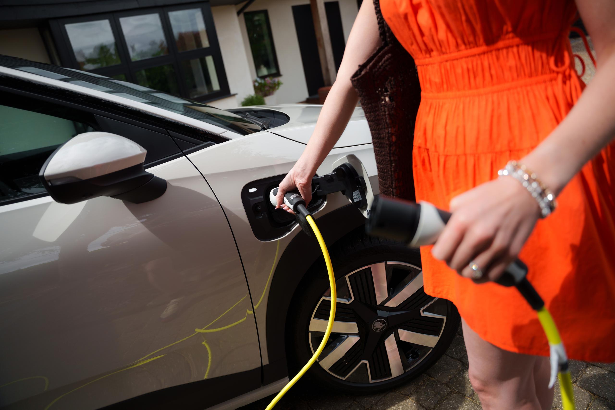 New electric Skoda Epiq being charged