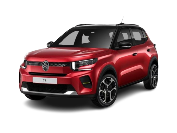 Citroen C3 Hatchback 1.2 PureTech Plus 5dr in red.