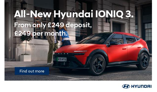 The Hyundai IONIQ 3 is available to order from Richmond Hyundai from only £249 deposit, £249 Per Month