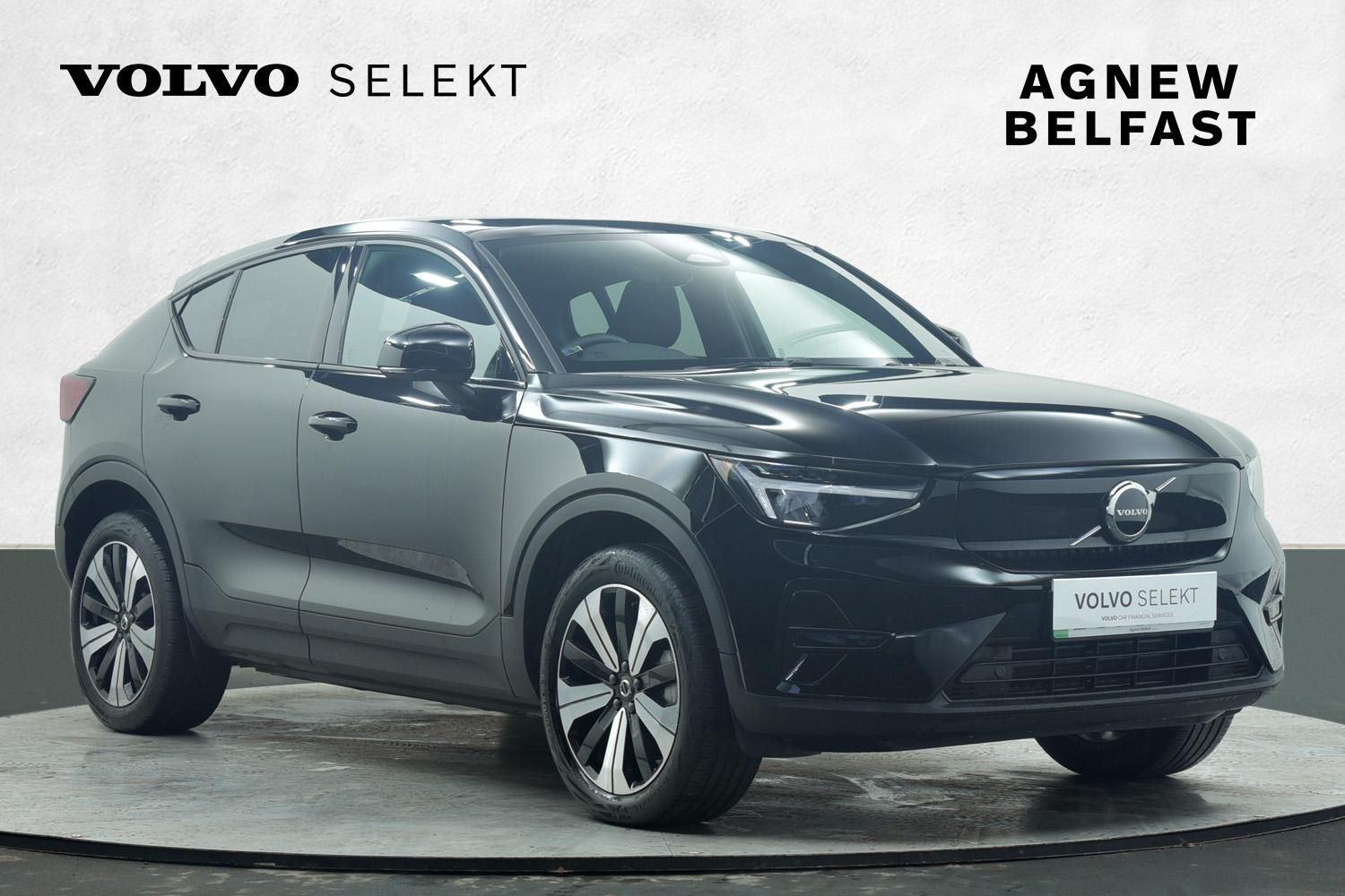 Used Volvo Selekt Volvo C40 Plus (in black) available for purchase at Agnew Volvo Belfast