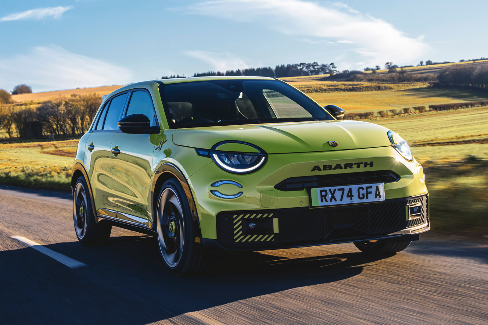 abarth 600e on the raod